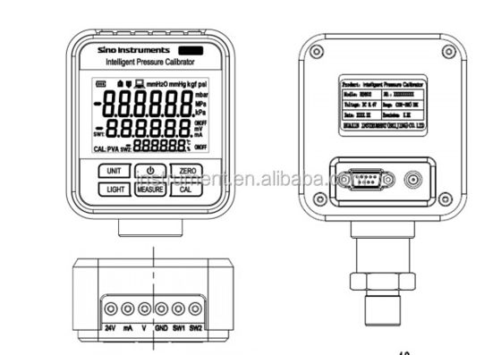 Manómetro de presión digital portátil de bolsillo HS602 de alta precisión 0,02%R.D 0,05%F.S.